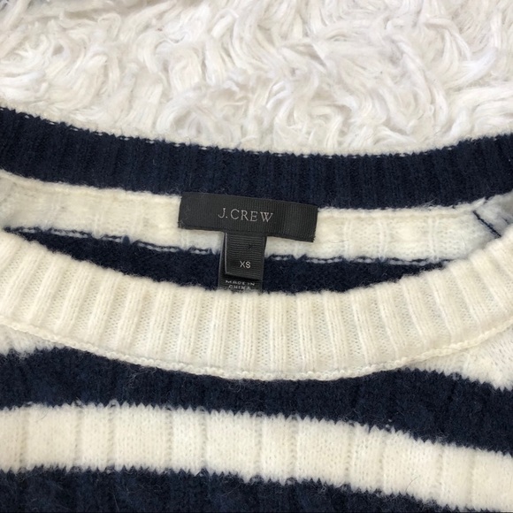 J. Crew Stripe Cable Knit Sweater with Buttons XS - Picture 6 of 8
